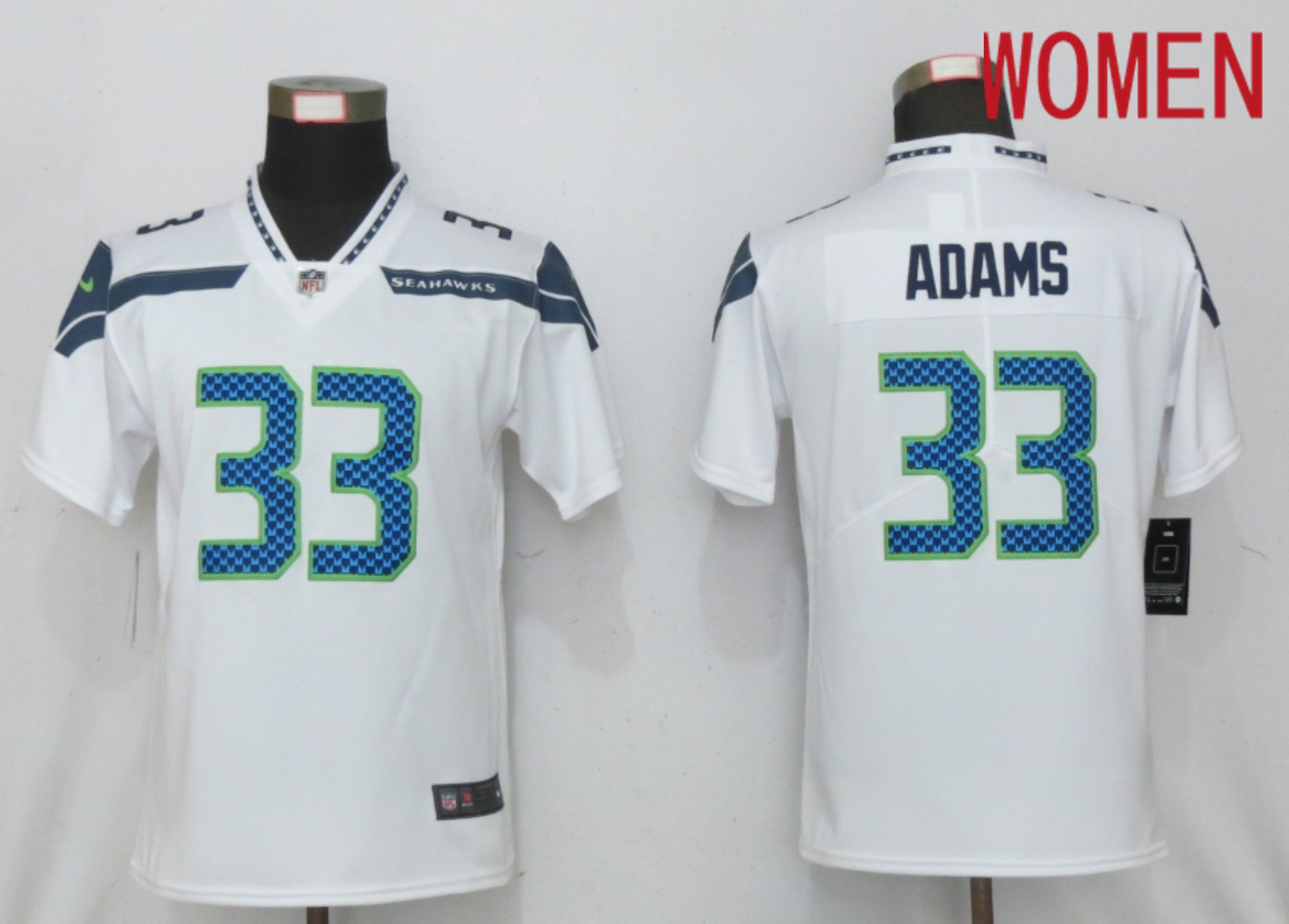 Women Seattle Seahawks #33 Adams White 2020 Vapor Untouchable Playe Nike NFL Jersey->women nfl jersey->Women Jersey